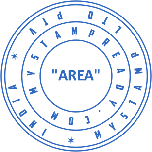 Office rubber stamp for a design company with website and full name in the middle №2089