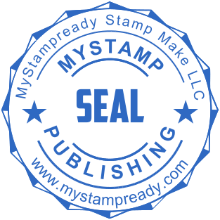 DIY rubber stamp of round shape for office with a company name, website and logo №2091