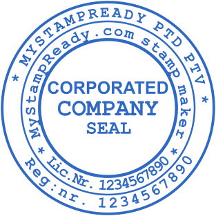 Office rubber stamp for a corporate with license number and registration number №2127