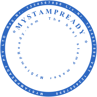 Office rubber stamp for business use with the company date, license and registration number №2128