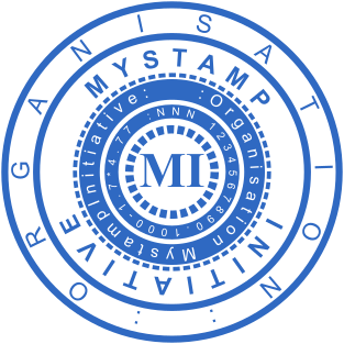 Individual template of round self-inking stamp with company name, address and number №2145