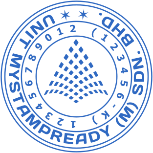 Custom rubber stamp of round shape suitable for office paperwork and personal use №2162