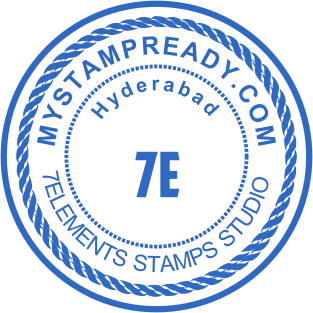 Elegant custom rubber stamp of round shape with the large company name and logo №2164