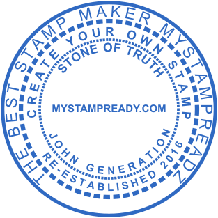 Self-inking rubber stamp of round shape for business and personal use №2197