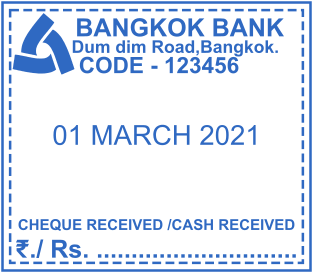 Ready-made rubber date stamp of rectangular shape for business purposes №2201