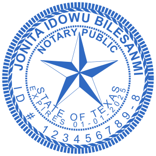 Designer Notary Stamp for Texas with Star and Elegant Border | Create Yours Today