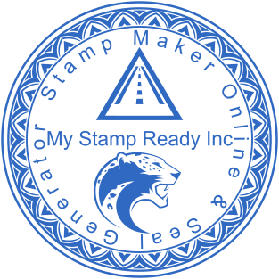 Elegant Round Stamp with Beautiful Border and Dual Logos | Create for $2.5