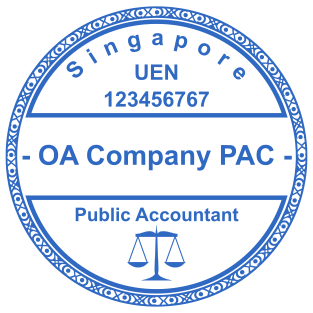 Elegant Circular Stamp with Company Name & Scales Logo | Create Your Custom Design $2.5