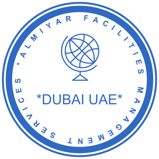 Circular Stamp with Thick Border, Text, and Globe Logo | Design Your Dubai UAE