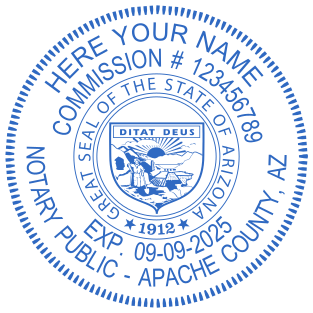 Custom Notary Public Seal for Apache County, AZ