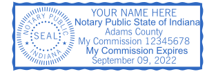 Affordable Custom Rectangular Indiana Notary Stamp with Your Name and Commission Information