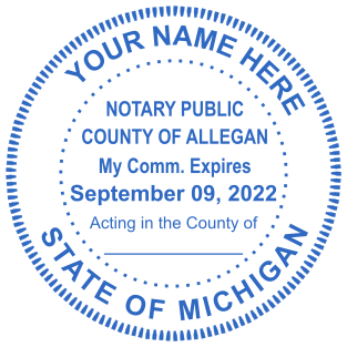 Design Your Own 1 inch Round Michigan Notary Stamp from $2.5