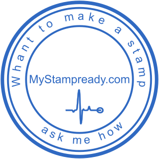 40 mm Blue Round Medical Rubber Stamp