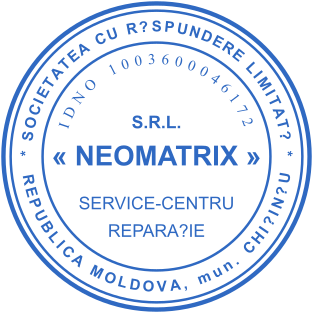 40mm Blue Round Company Rubber Stamp