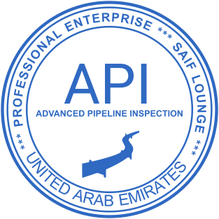 Unique 84mm Blue Round API Company Rubber Stamp Design